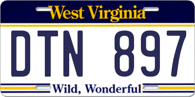 WV license plate DTN897