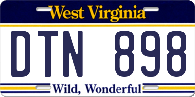 WV license plate DTN898