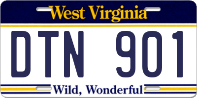 WV license plate DTN901