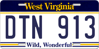 WV license plate DTN913