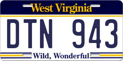WV license plate DTN943