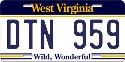WV license plate DTN959