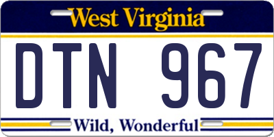WV license plate DTN967
