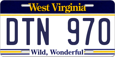 WV license plate DTN970