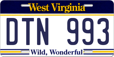 WV license plate DTN993