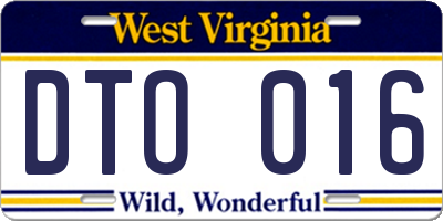 WV license plate DTO016