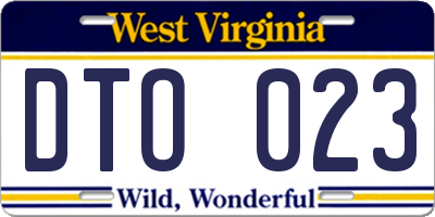 WV license plate DTO023