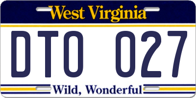WV license plate DTO027
