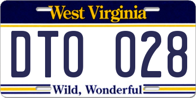 WV license plate DTO028