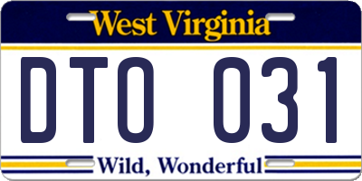 WV license plate DTO031