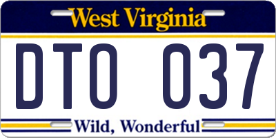 WV license plate DTO037