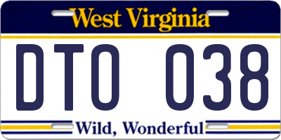 WV license plate DTO038
