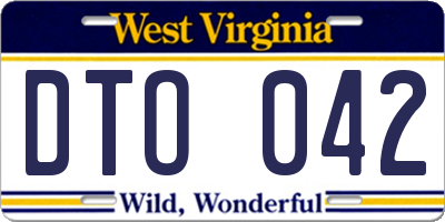 WV license plate DTO042