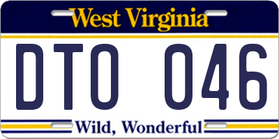 WV license plate DTO046
