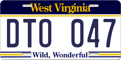 WV license plate DTO047