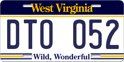 WV license plate DTO052