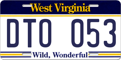 WV license plate DTO053