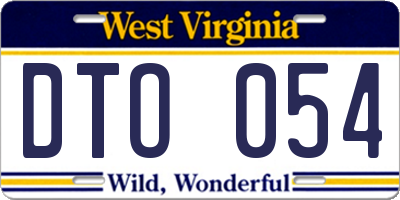 WV license plate DTO054