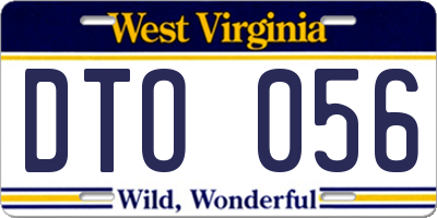 WV license plate DTO056