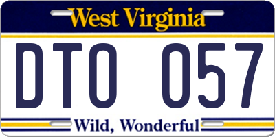 WV license plate DTO057
