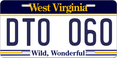 WV license plate DTO060
