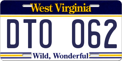WV license plate DTO062
