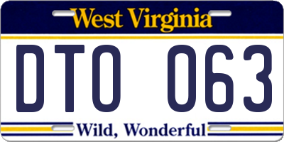 WV license plate DTO063