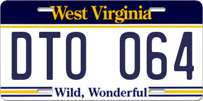 WV license plate DTO064