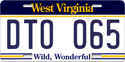 WV license plate DTO065