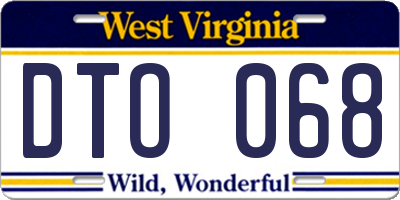 WV license plate DTO068