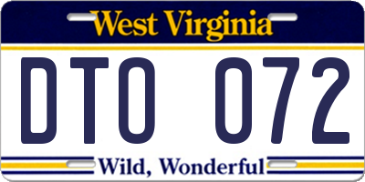 WV license plate DTO072
