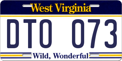 WV license plate DTO073