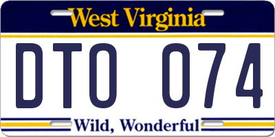 WV license plate DTO074