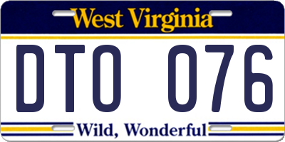 WV license plate DTO076