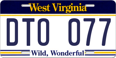 WV license plate DTO077