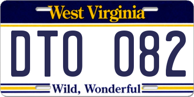 WV license plate DTO082