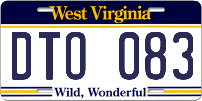 WV license plate DTO083
