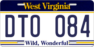 WV license plate DTO084