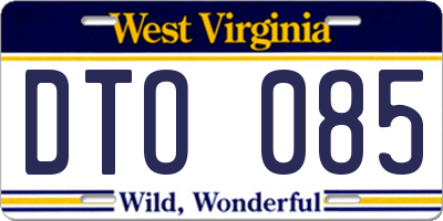 WV license plate DTO085