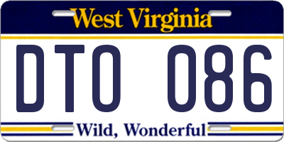 WV license plate DTO086