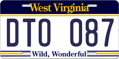 WV license plate DTO087
