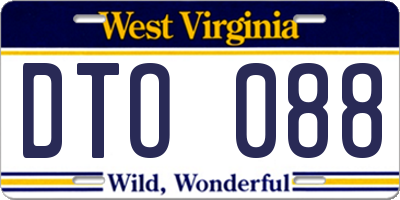 WV license plate DTO088