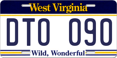 WV license plate DTO090