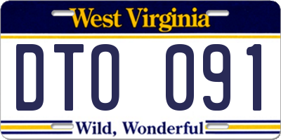 WV license plate DTO091