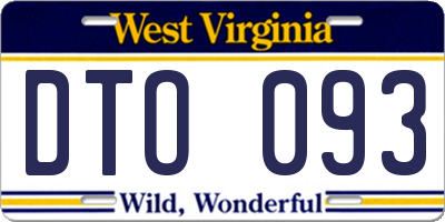 WV license plate DTO093