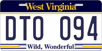 WV license plate DTO094