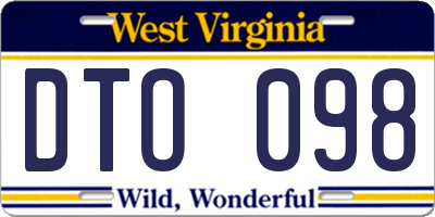 WV license plate DTO098