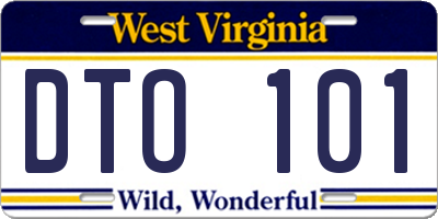 WV license plate DTO101