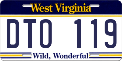 WV license plate DTO119