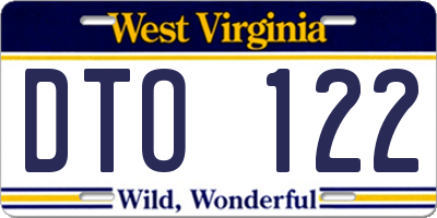 WV license plate DTO122